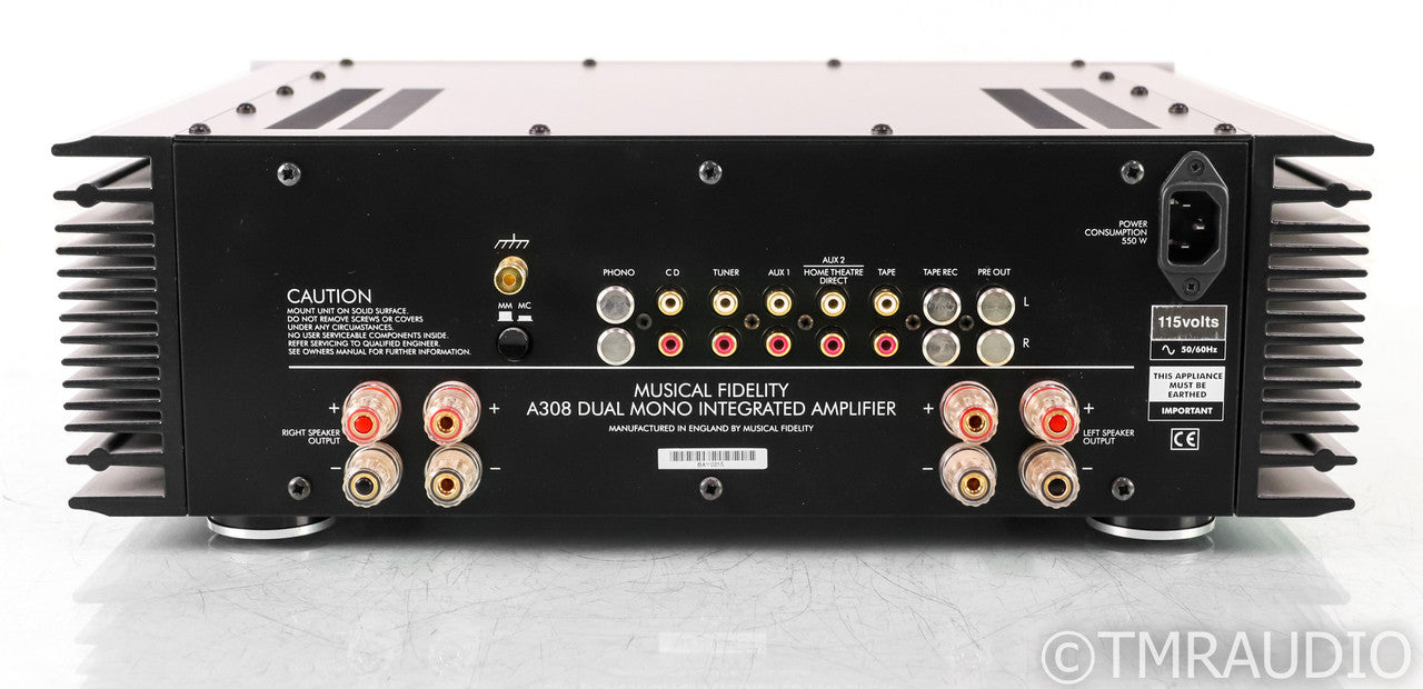Musical Fidelity A308 Stereo Integrated Amplifier; A-308; Silver; Remote