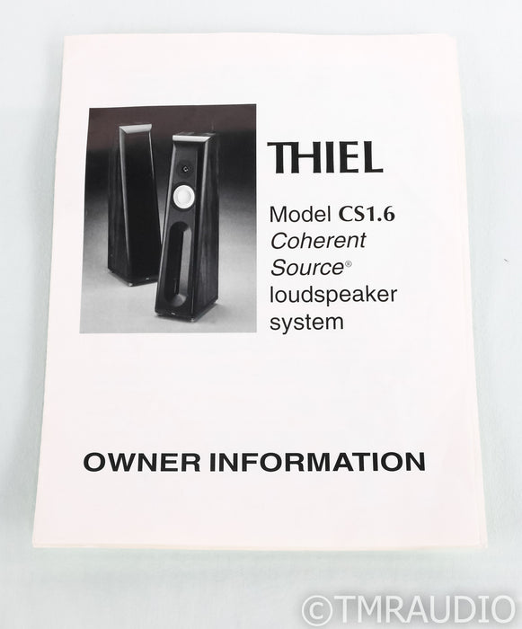Thiel CS1.6 Floorstanding Speakers; Amberwood Pair; CS-1.6