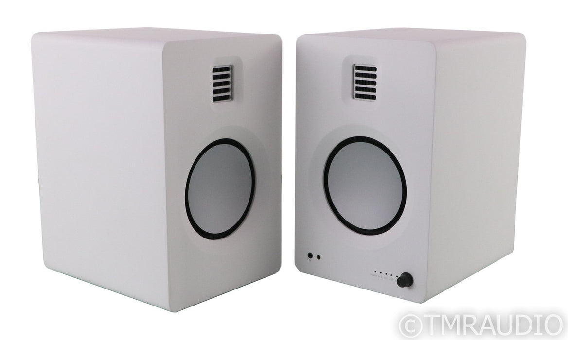 Kanto Tuk Powered Bookshelf Speakers; Bluetooth; MM Phono; Remote; White; Bluetooth; MM Phono; Remote; White