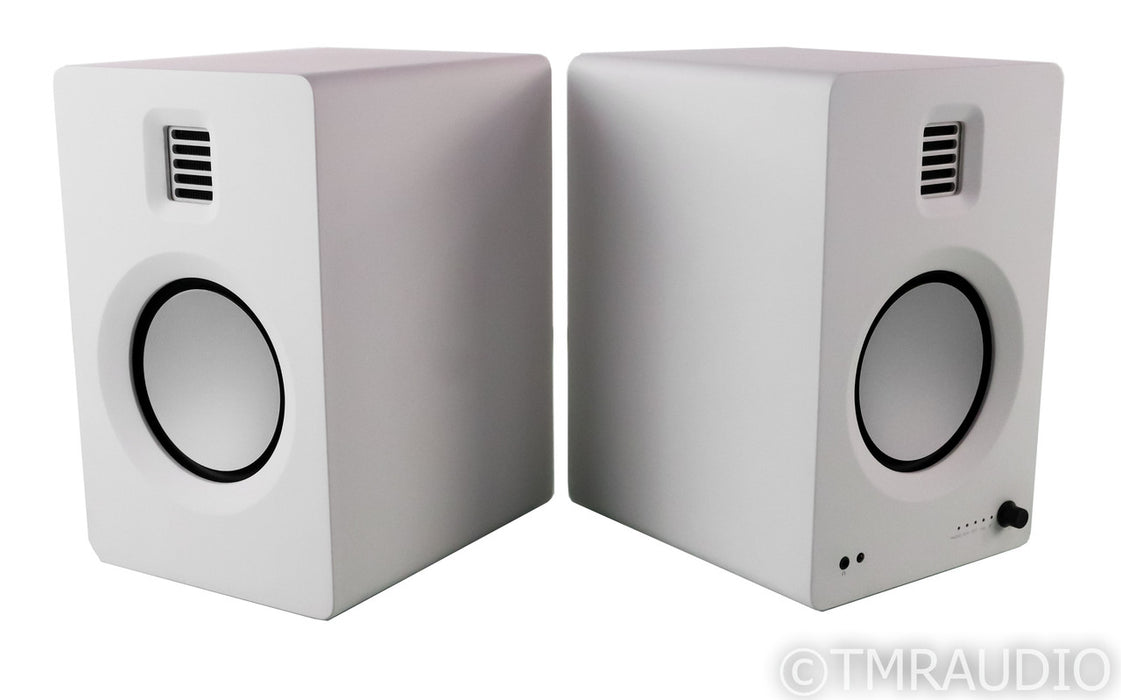 Kanto Tuk Powered Bookshelf Speakers; Bluetooth; MM Phono; Remote; White; Bluetooth; MM Phono; Remote; White