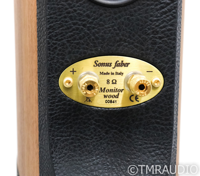 Sonus Faber Liuto Monitor Wood Bookshelf Speakers; Walnut & Black Pair w/ Stands