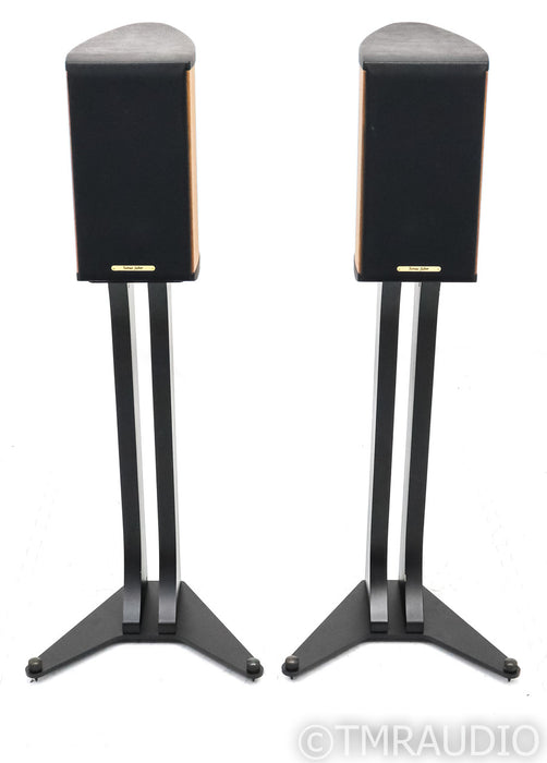 Sonus Faber Liuto Monitor Wood Bookshelf Speakers; Walnut & Black Pair w/ Stands