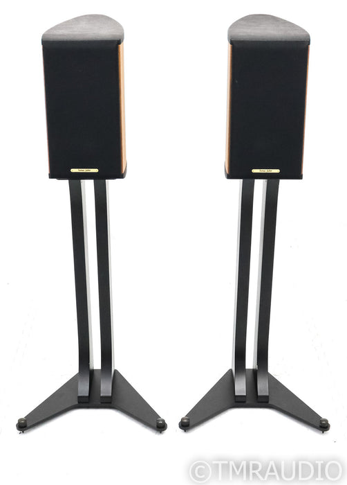 Sonus Faber Liuto Monitor Wood Bookshelf Speakers; Walnut & Black Pair w/ Stands