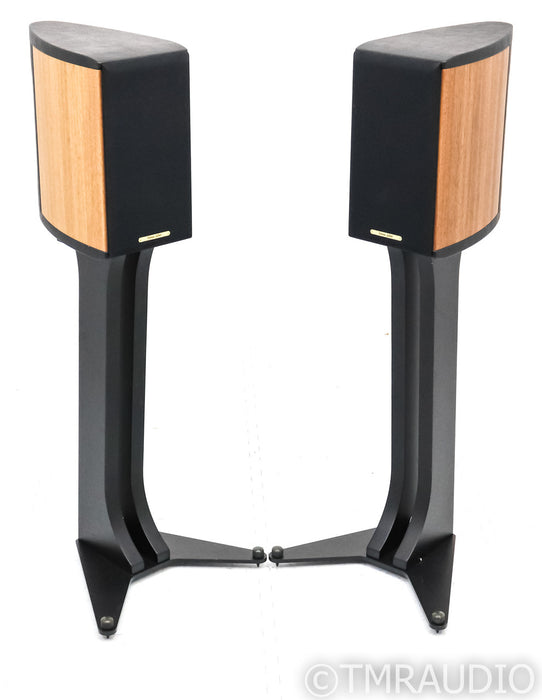 Sonus Faber Liuto Monitor Wood Bookshelf Speakers; Walnut & Black Pair w/ Stands
