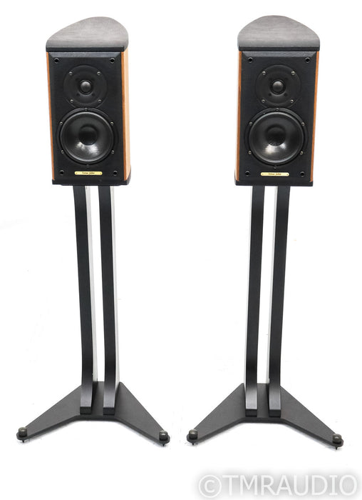 Sonus Faber Liuto Monitor Wood Bookshelf Speakers; Walnut & Black Pair w/ Stands