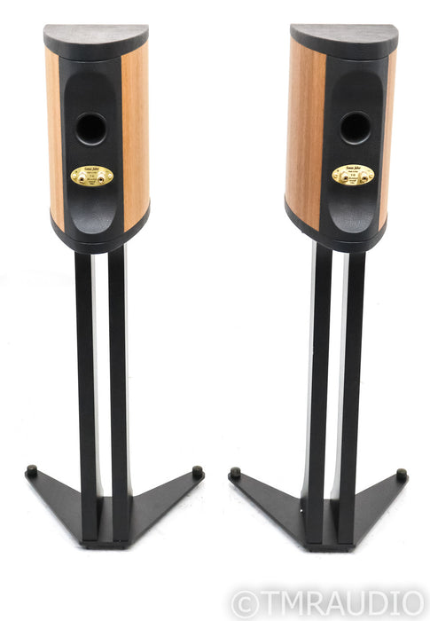 Sonus Faber Liuto Monitor Wood Bookshelf Speakers; Walnut & Black Pair w/ Stands