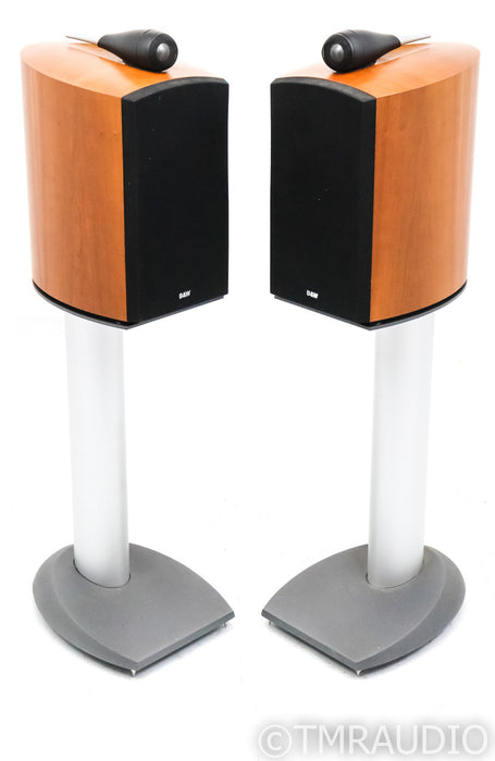 B&W Nautilus 805 Bookshelf Speakers; Cherry Pair w/ Stands
