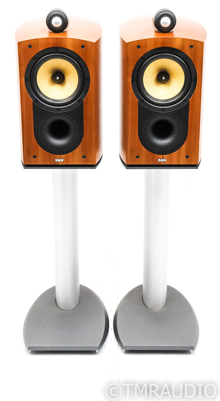 B&W Nautilus 805 Bookshelf Speakers; Cherry Pair w/ Stands — The