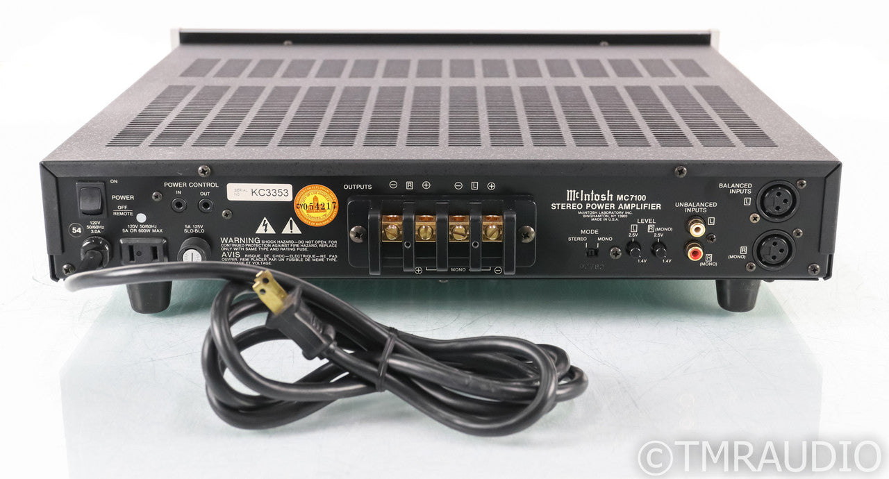 McIntosh MC7100 Stereo Power Amplfiier; MC-7100; Late Version