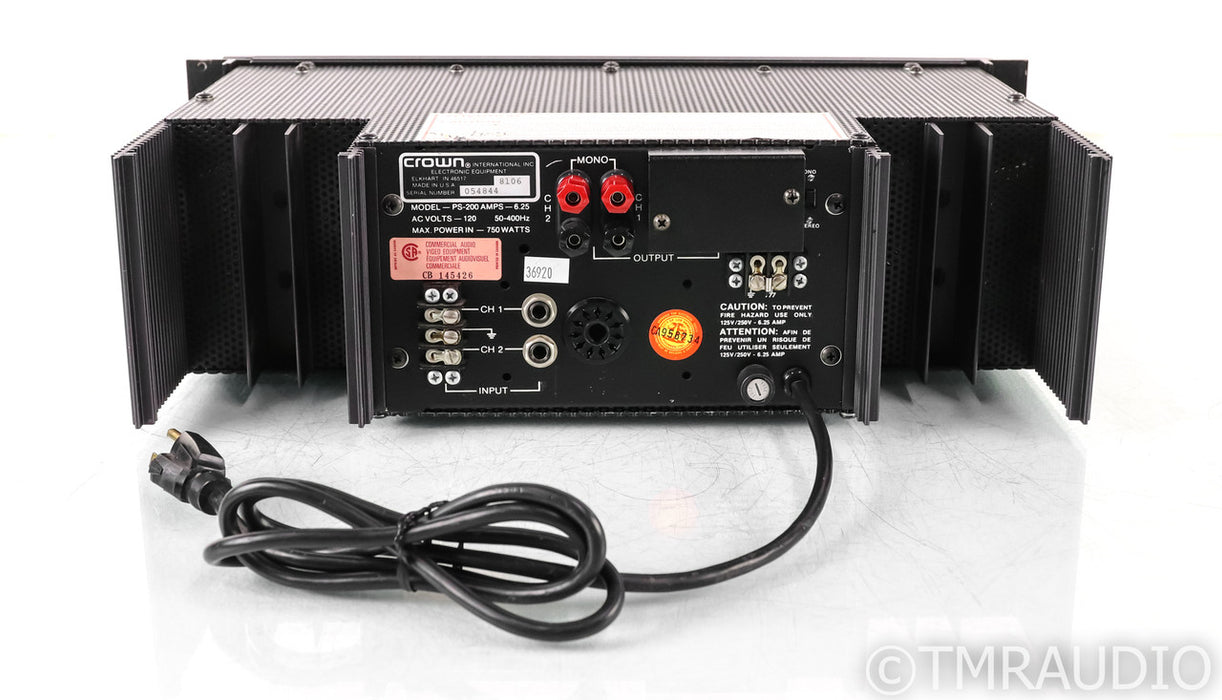 CROWN PS-200 パワーアンプ Crown PS-200 Vintage Stereo Power Amplifier; PS200 — The Music Room