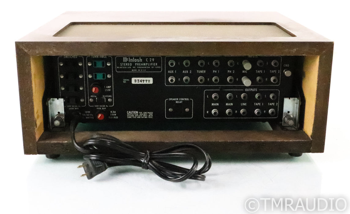 McIntosh C29 Vintage Stereo Preamplifier; C-29; Walnut Cabinet