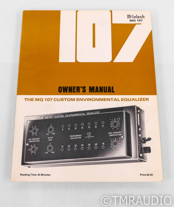 McIntosh MQ107 Vintage Environmental Equalizer; MQ-107 - Factory Box