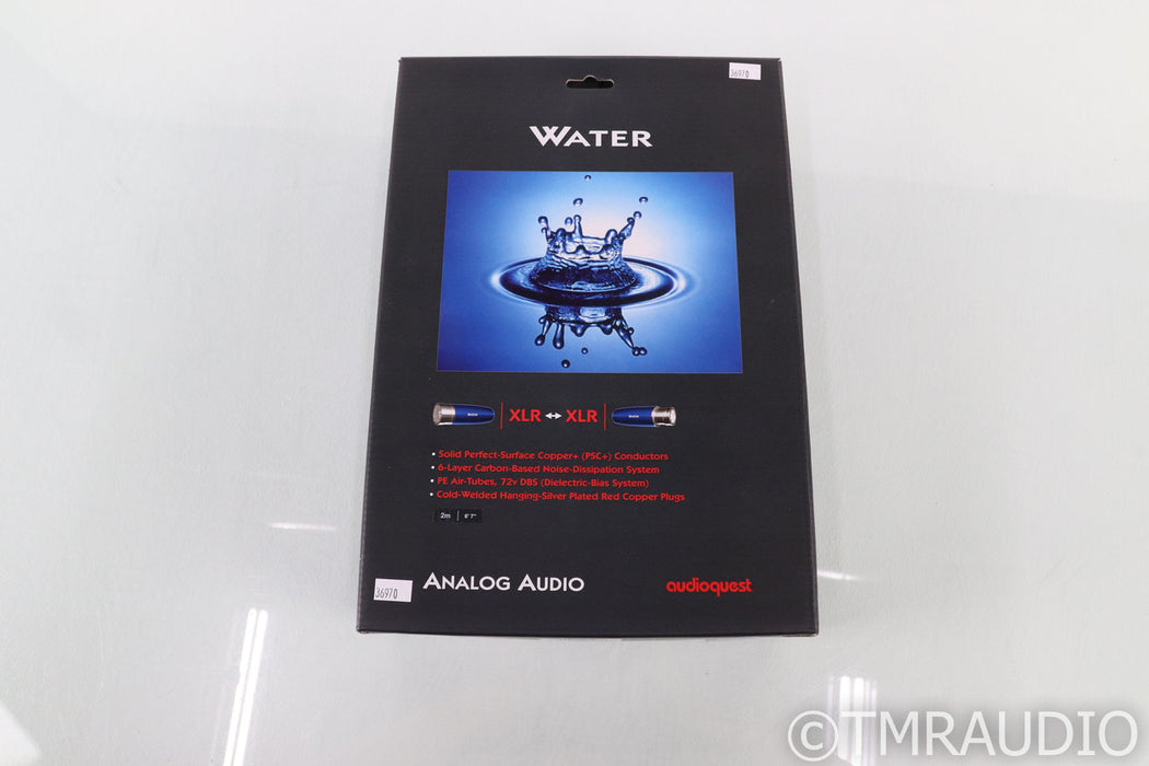 AudioQuest Water XLR Cables; 2m Pair Balanced Interconnects; 72v DBS (Open Box)