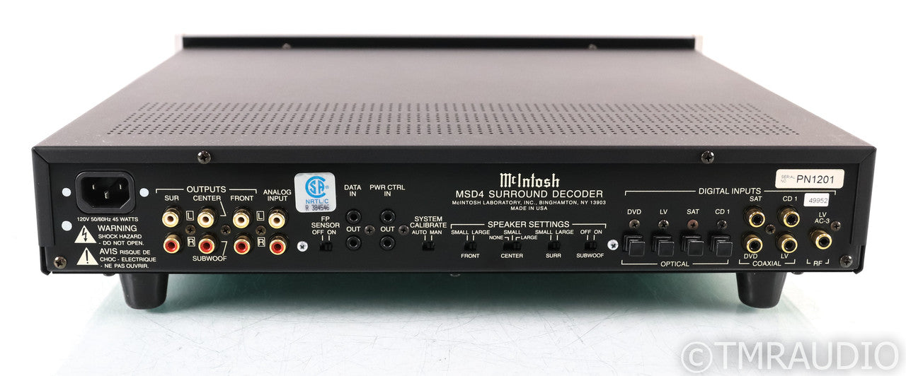 McIntosh MSD4 5.1 Channel Home Theater Processor; MSD-4; Surround Decoder; MSD-4; Surround Decoder