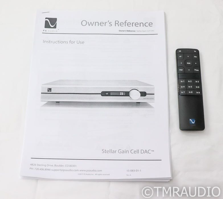 PS Audio Stellar Gain Cell DAC; D/A Converter; Remote; Black (Used)