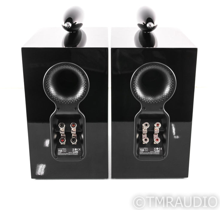 B&W 705 S2 Bookshelf Speakers; Gloss Black Pair; 705S2