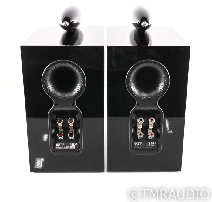 B&W 705 S2 Bookshelf Speakers; Gloss Black Pair; 705S2