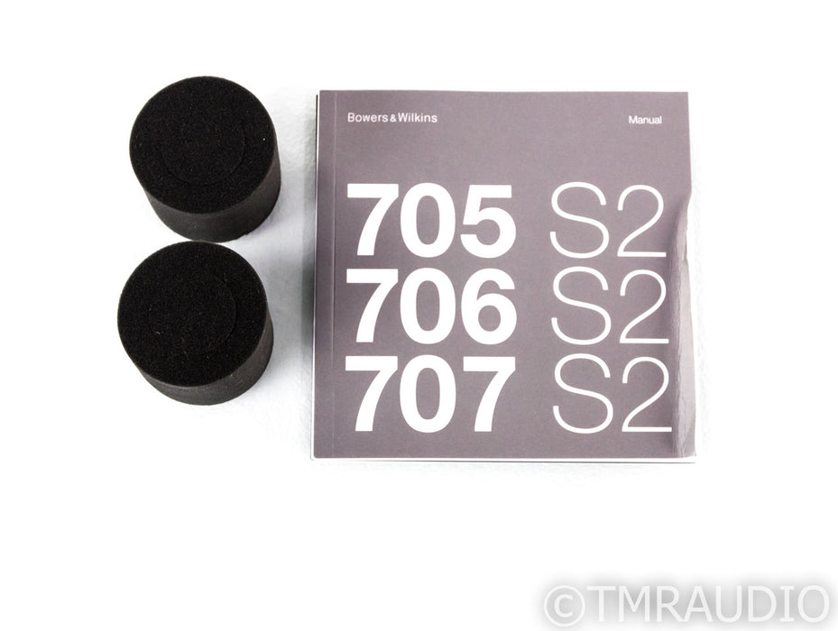 B&W 705 S2 Bookshelf Speakers; Gloss Black Pair; 705S2