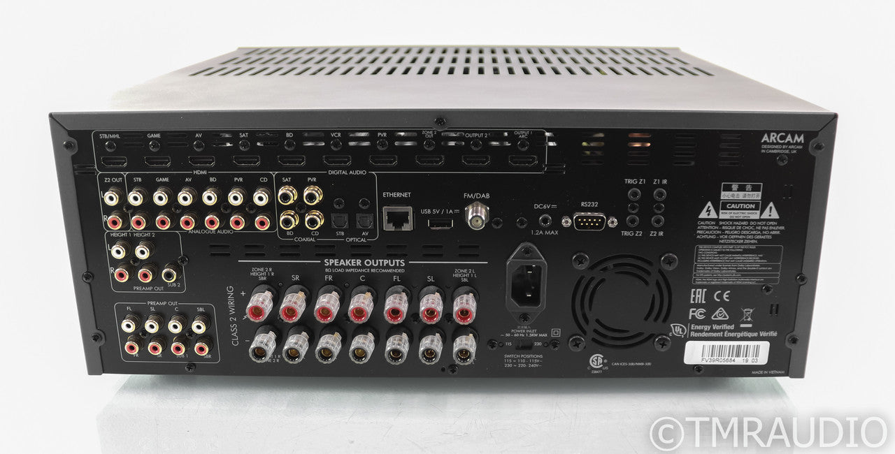 Arcam FMJ AVR390 7.2 Channel Home Theater Receiver; AVR-390; Remote; 4K UHD
