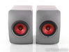 KEF LS50W Wireless Powered Bookshelf Speakers; Titanium Grey Pair; Remote