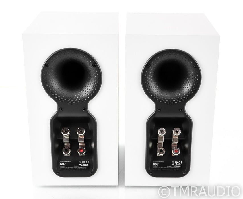B&W 607 Bookshelf Speakers; White Pair