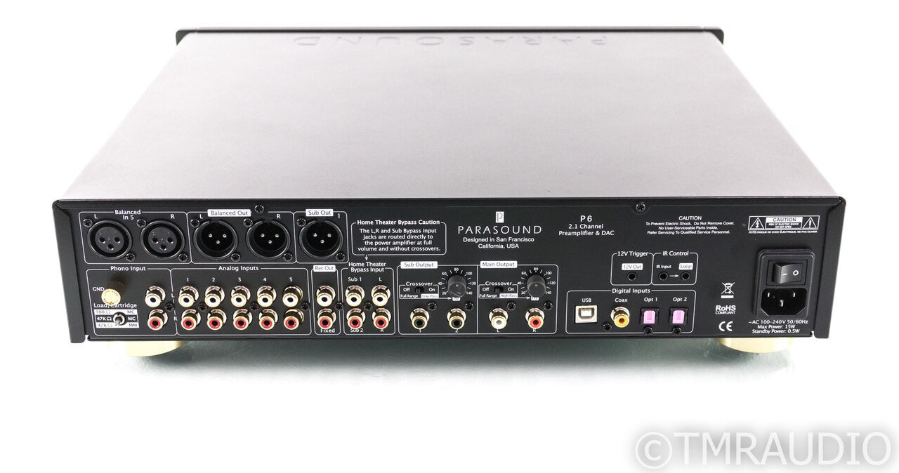 Parasound Halo P6 2.1 Channel Preamplifier; MM / MC Phono; P-6; Remote