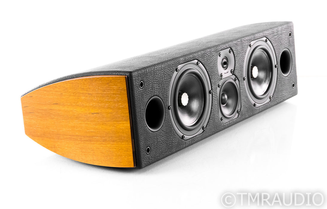 Sonus Faber Domus Center Channel Speaker; Black Leather & Teak