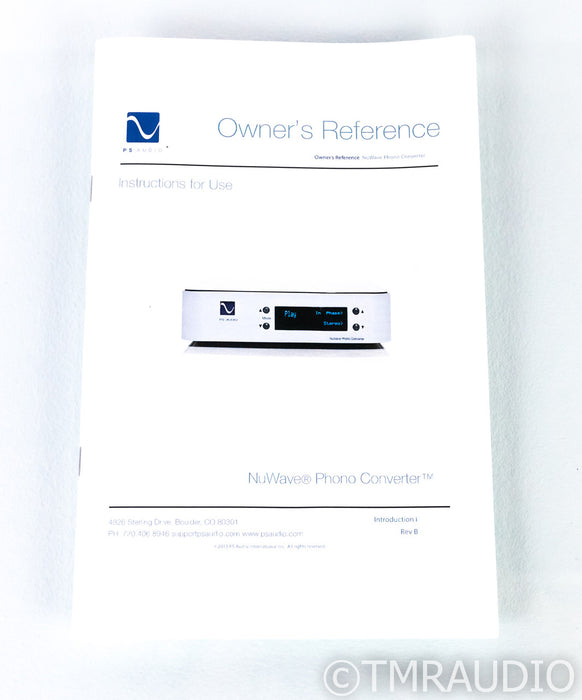 PS Audio NuWave MM / MC Phono Preamplifier; A/D Converter