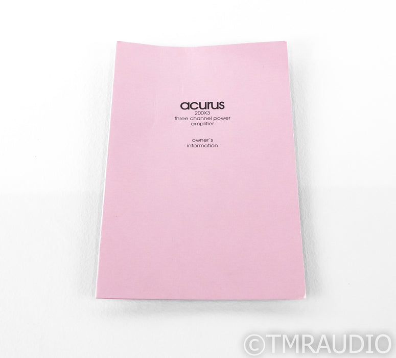 Acurus 200X3 3-Channel Power Amplifier; 200-X3