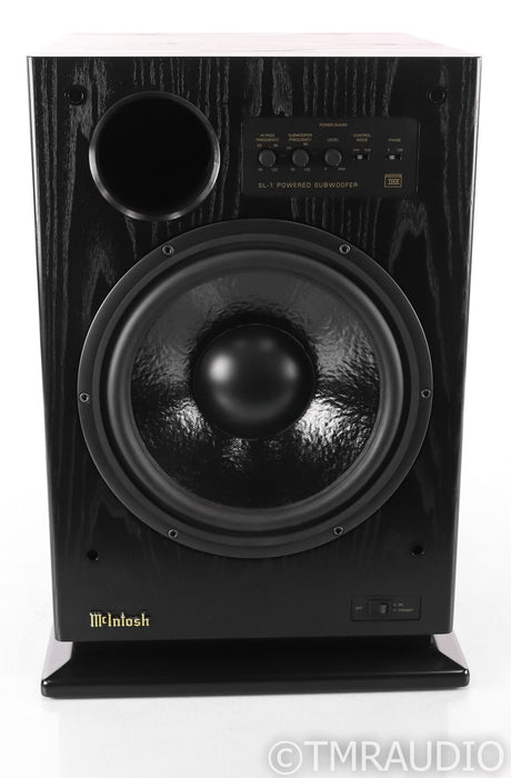 McIntosh SL-1 12" Powered Subwoofer; SL1; Black Ash; AS-IS (Broken Driver)