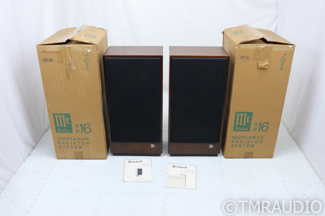 McIntosh XR-16 Vintage Floorstanding Speakers; Walnut Pair; XR16 (New Surrounds)