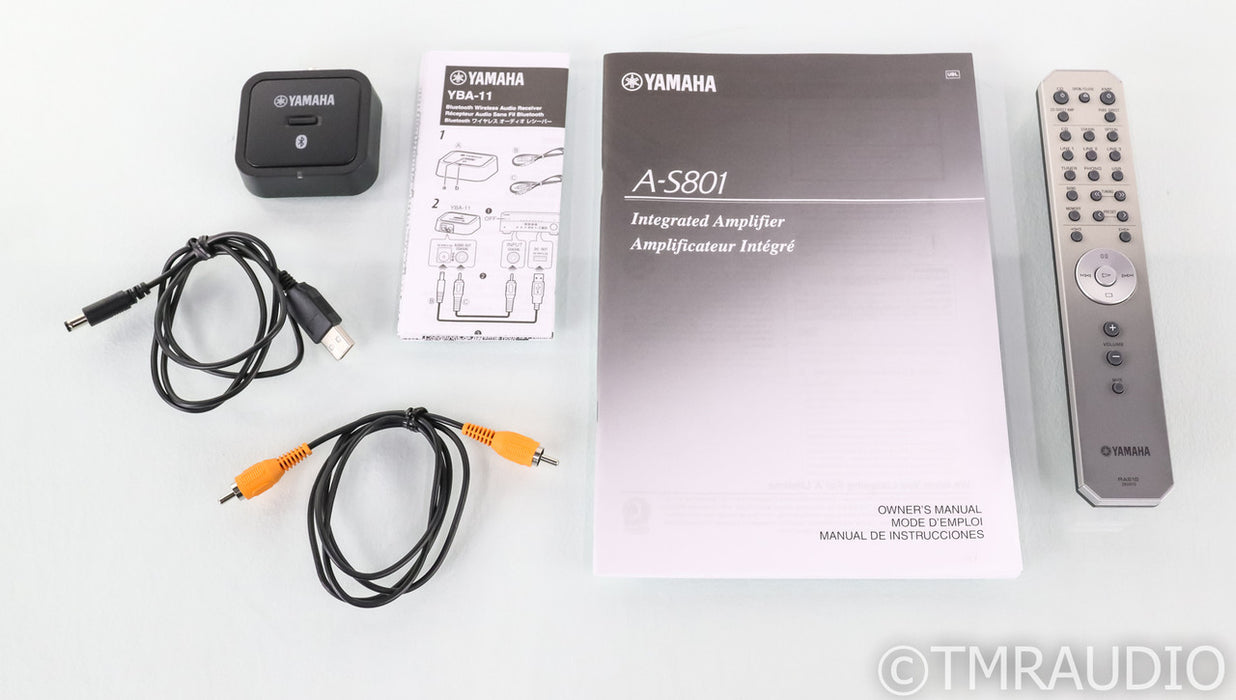 Yamaha A-S801 Stereo Integrated Amplifier; Black; Remote; MM Phono
