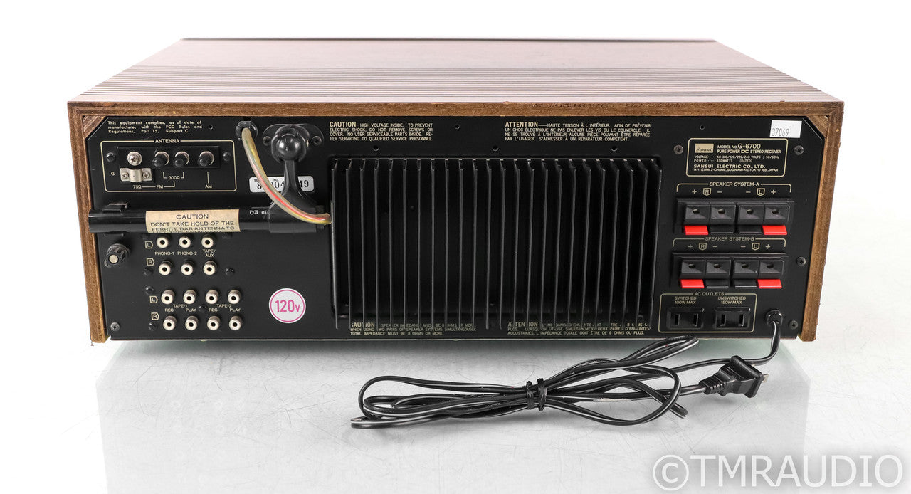 Sansui G-6700 Vintage Stereo Receiver; G6700; Silver and Walnut