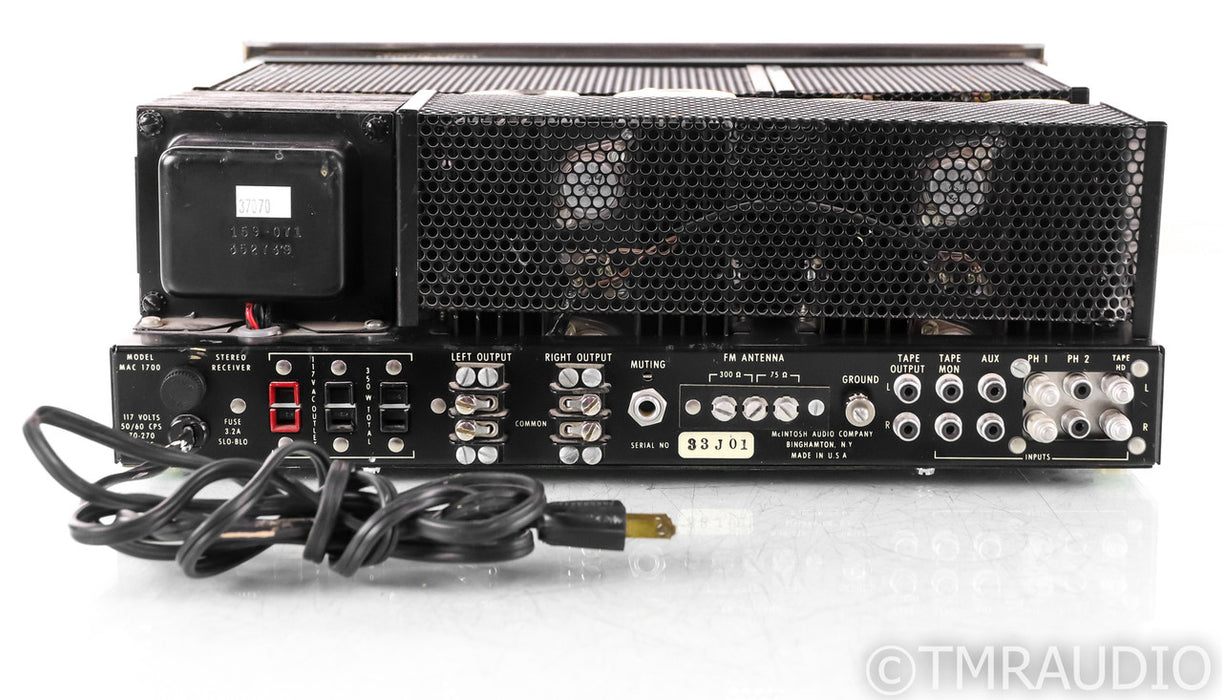 McIntosh MAC 1700 Vintage Stereo Tube Receiver; MM Phono; AS-IS (No Power)