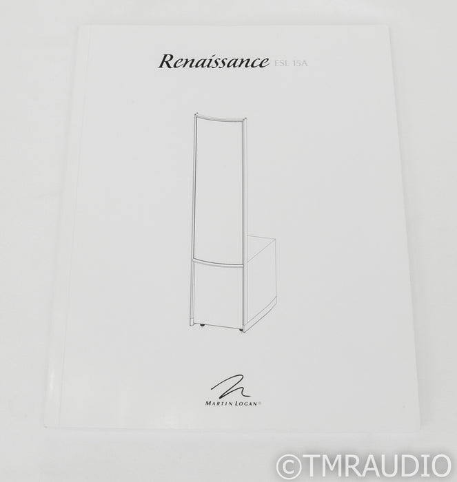 Martin Logan Renaissance ESL 15A Floorstanding Speakers; 15-A; Gloss Black Pair