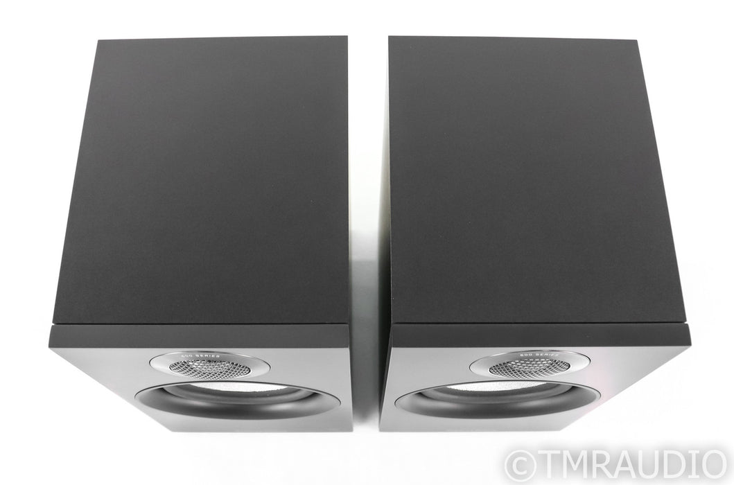 B&W 607 S2 Anniversary Edition Bookshelf Speakers; Black Pair; Mint