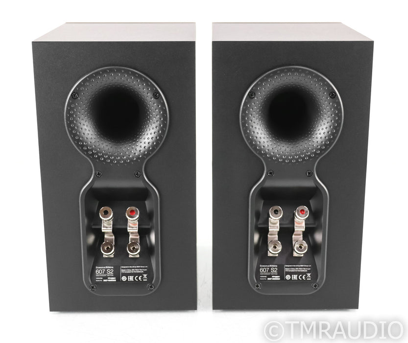 B&W 607 S2 Anniversary Edition Bookshelf Speakers; Black Pair; Mint