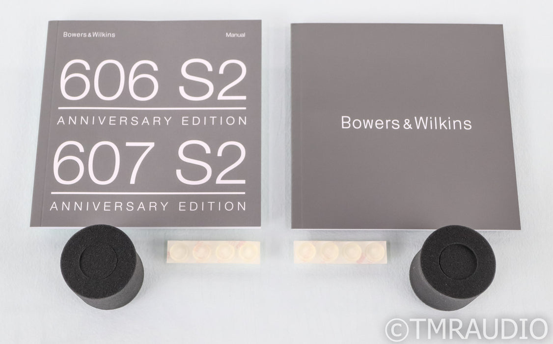 B&W 607 S2 Anniversary Edition Bookshelf Speakers; Black Pair; Mint