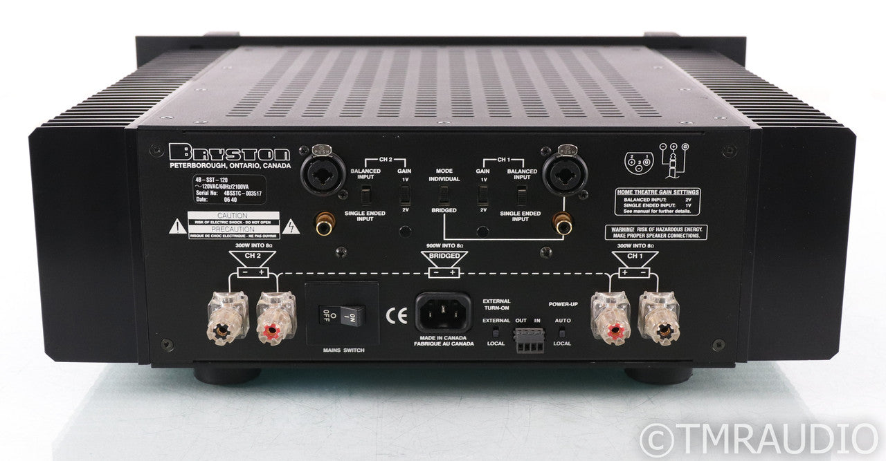 Bryston 4B SST Stereo Power Amplifier; 4BSST; Black; 19" Faceplate