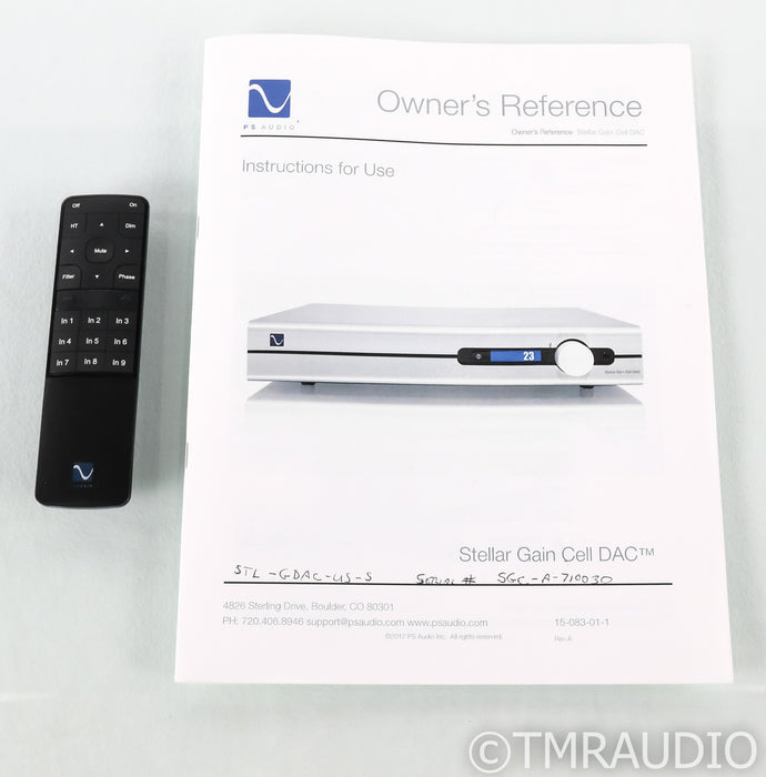 PS Audio Stellar Gain Cell DAC; D/A Converter; Silver; Remote (Used) (1/3)