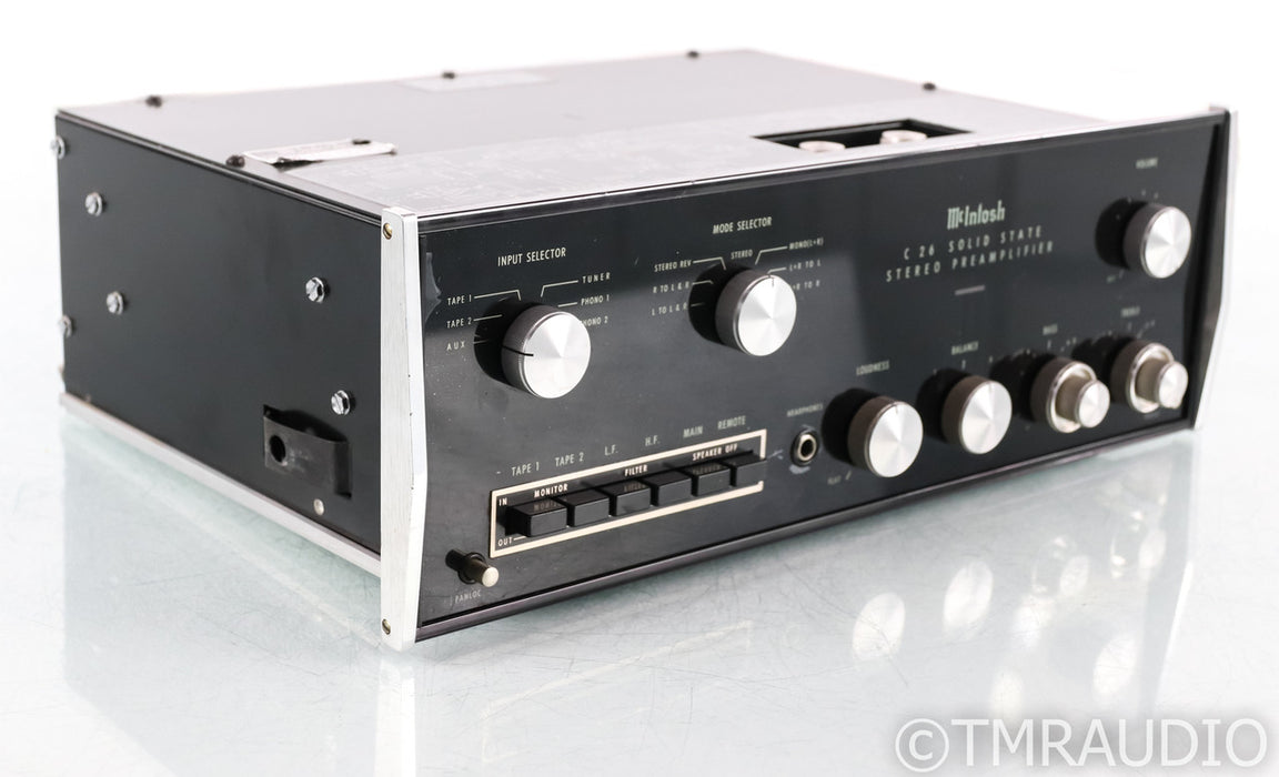McIntosh C26 Vintage Stereo Preamplifier; C-26; MM Phono; Walnut Cabinet