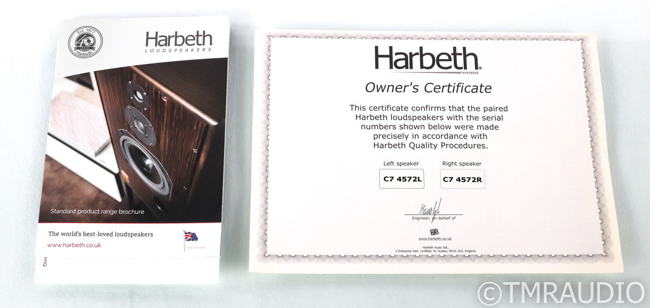 Harbeth Compact 7ES-3 Bookshelf Speakers; C7ES3; Cherry Pair