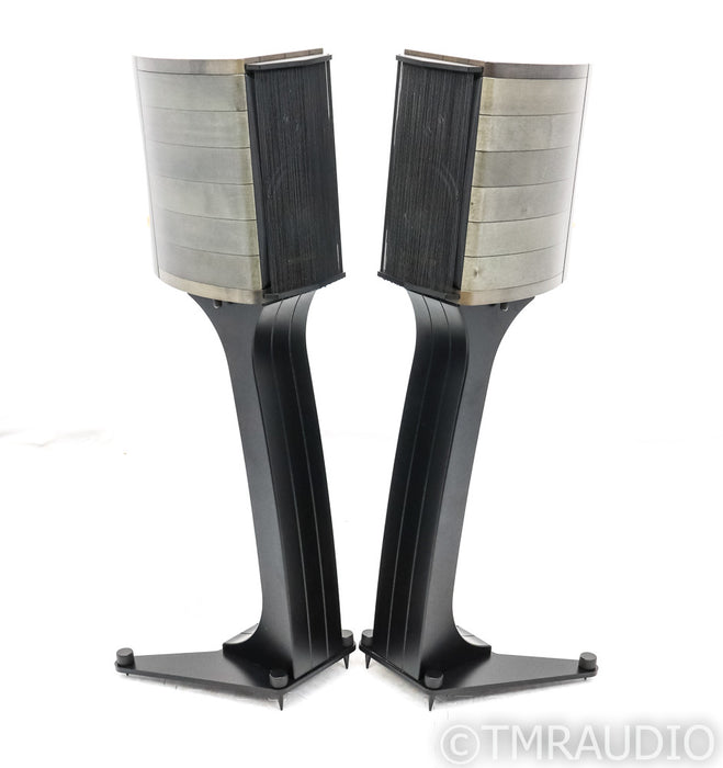 Sonus Faber Liuto Monitor Wood Bookshelf Speakers; Walnut & Black Pair w/ Stands