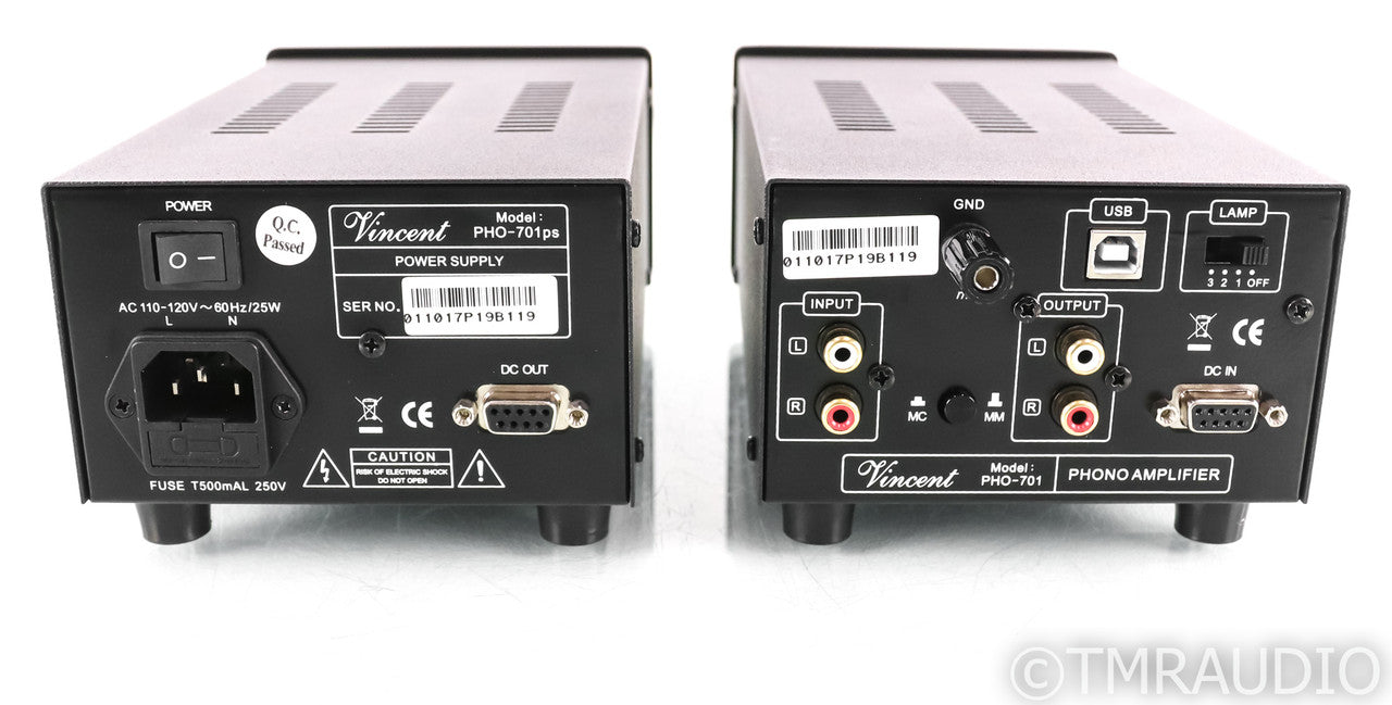 Vincent PHO-701 MM / MC Tube Phono Preamplifier; PHO701; Black (Upgraded Tubes)