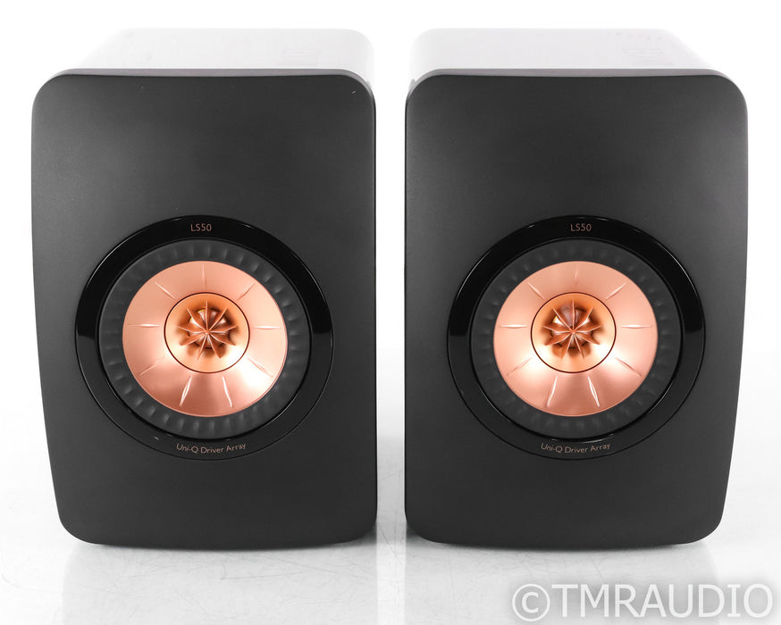 KEF LS50 Bookshelf Speakers; Black Pair