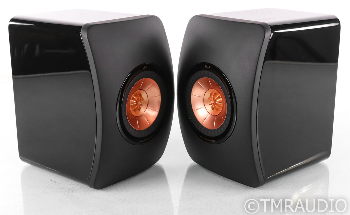 KEF LS50 Bookshelf Speakers; Black Pair