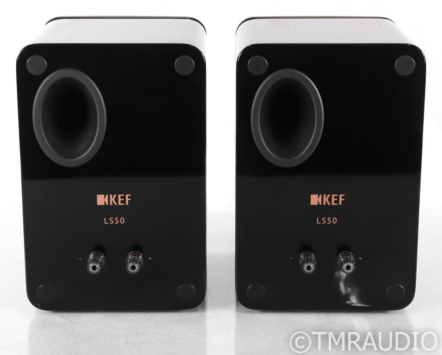 KEF LS50 Bookshelf Speakers; Black Pair