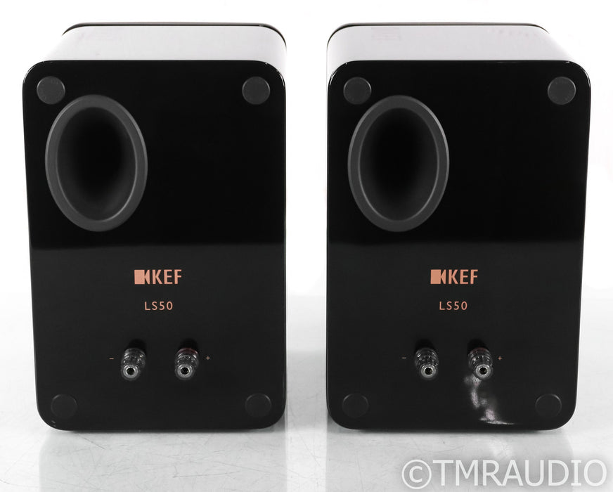 KEF LS50 Bookshelf Speakers; Black Pair