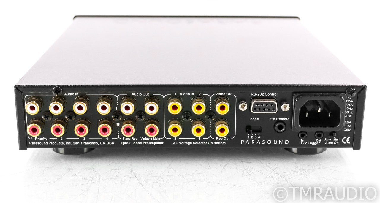 Parasound Zpre2 Zone Stereo Preamplifier; Zpre-2; Remote; Black