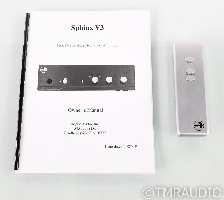 Rogue Audio Sphinx v3 Stereo Tube Hybrid Integrated Amplifier; Silver; Remote